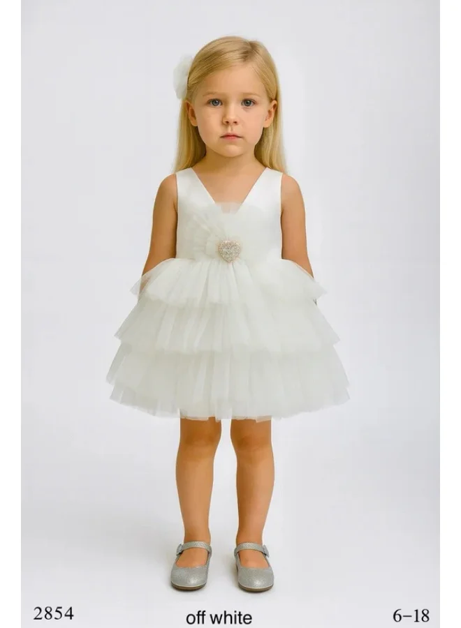 فيا بامبينو فستان تول بقلب عاجي